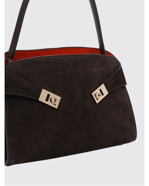 Ferragamo Black Hug Soft Shoulder Bag (M)