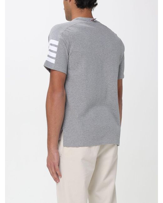 Thom Browne Gray 4-Bar Cotton T-Shirt for men