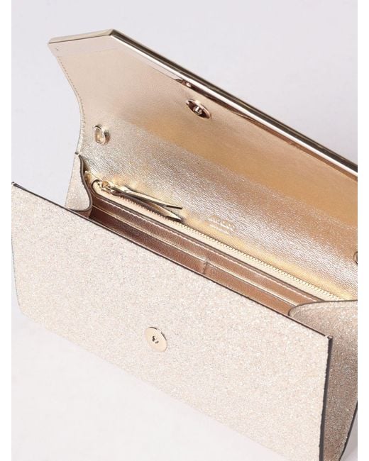 Jimmy Choo Natural Emmie Glitter Clutch