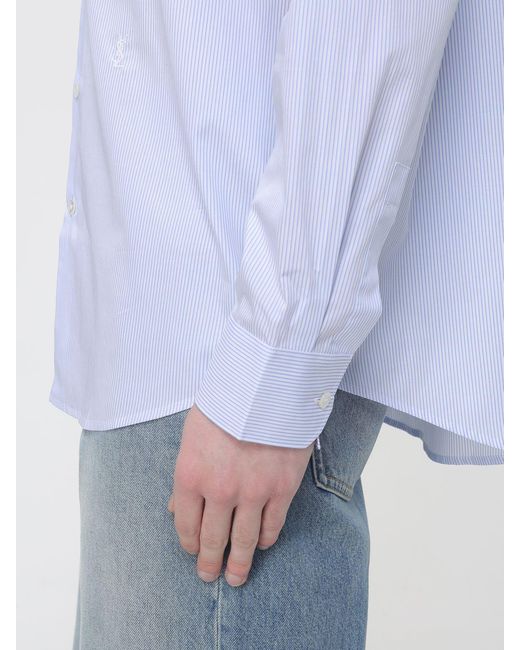 Saint Laurent Blue Cotton Poplin Shirt for men