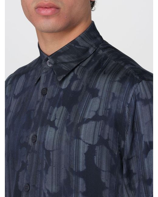 ARMANI EXCHANGE Blue Printed Viscose Casual Shirt for men