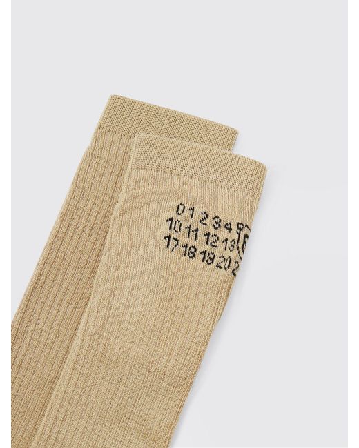 MM6 by Maison Margiela White Cotton Blend Socks With Numbers Logo