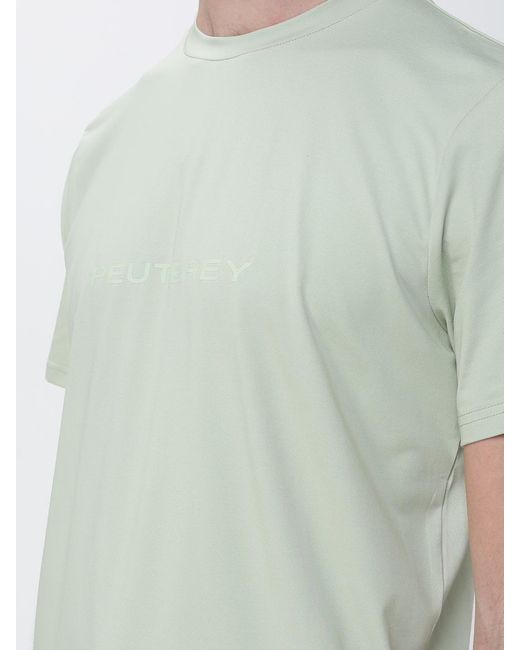 Peuterey Green Cotton Blend T-Shirt With Logo for men