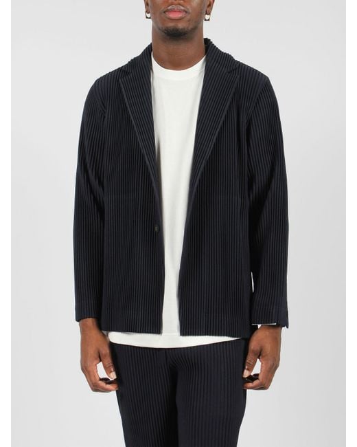 Americana Hombre Homme Plissé Issey Miyake de hombre de color Blue