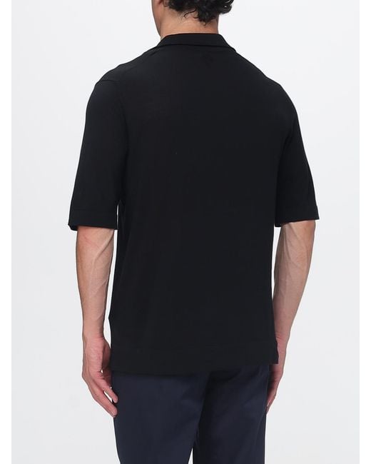 Polo De Punto De Algodón Ballantyne de hombre de color Black