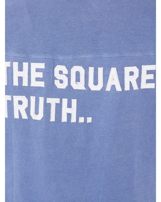 DSquared² Blue Cotton T-Shirt With Slogan Print for men