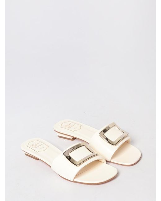 Roger Vivier White Leather Mules
