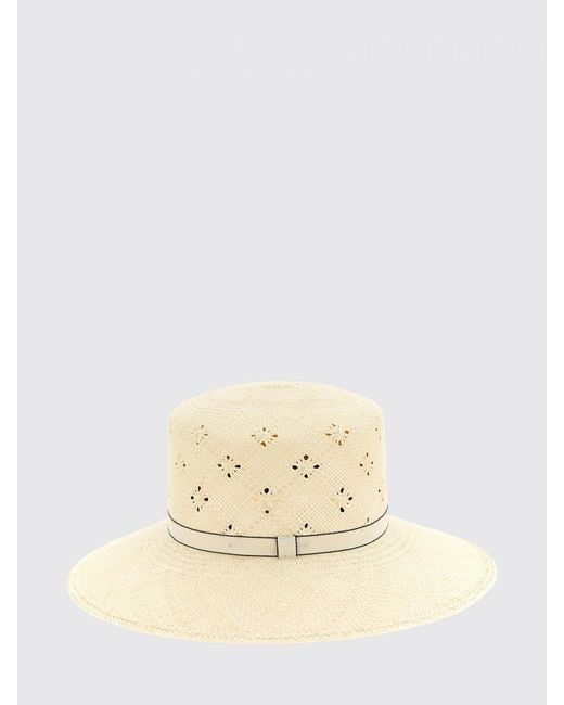 Maison Michel Natural Ludi Perforated Raffia Hat