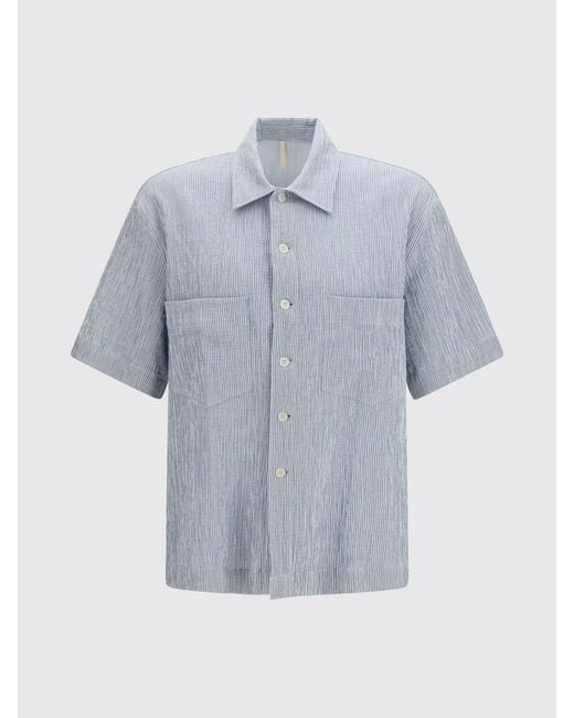sunflower Gray Striped Stretch Cotton Shirt for men