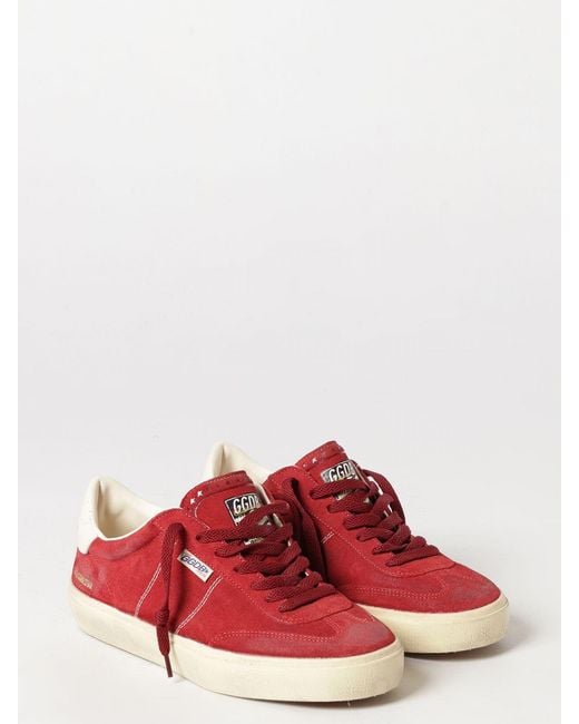 Golden Goose Deluxe Brand Red Soul Star Distressed Effect Calfskin Low-Top Sneakers for men