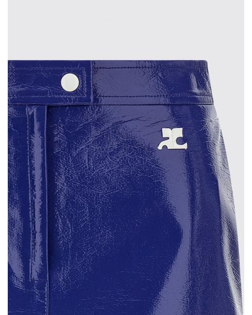 Courreges Blue CourrÈ Ges Coated Cotton Mini Skirt