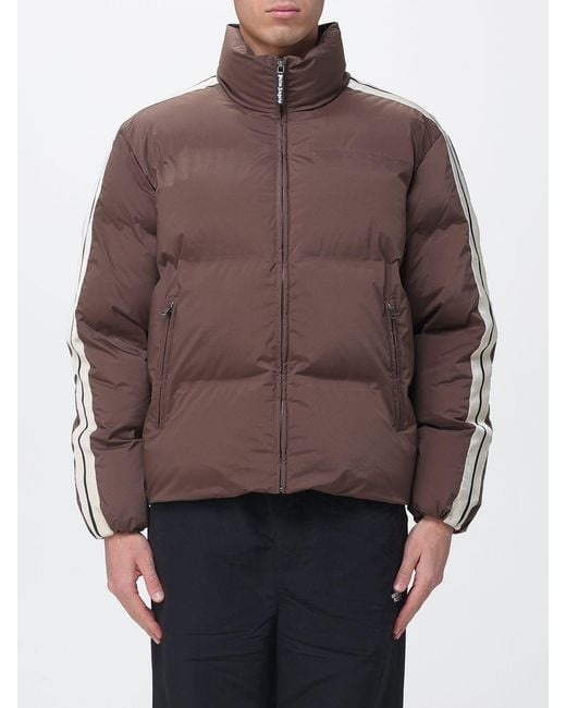 Palm Angels Brown Nylon Puffer Jacket With Logo for men