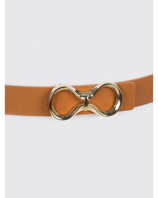 Twinset White Infinity Leather Belt