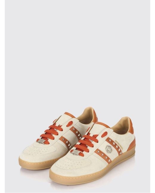 Philipp Plein Natural Retro Rebel Suede Sneakers With Applied Stars for men