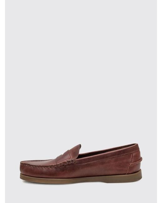 Sebago Brown Dolphin Waxed Leather Loafers for men