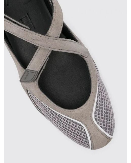 The Attico White Floor 01 Mesh And Suede Ballet Flats