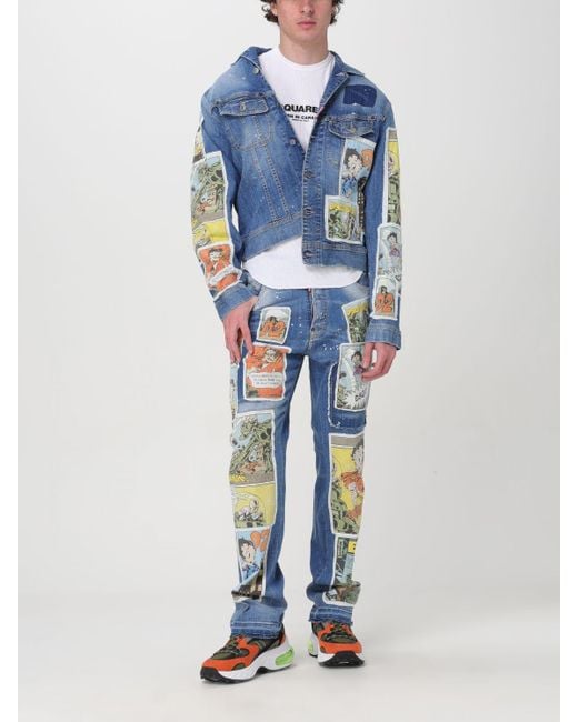 Jeans Betty Boop x in denim con patch di DSquared² in Blue da Uomo