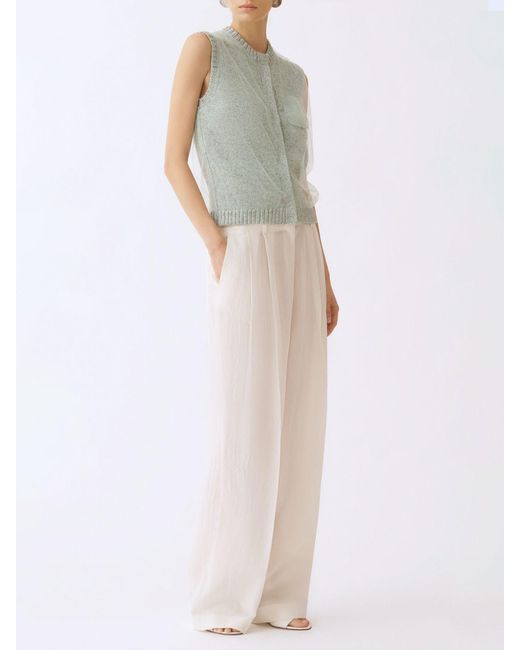 Fabiana Filippi Blue Wool And Cotton Knit Vest
