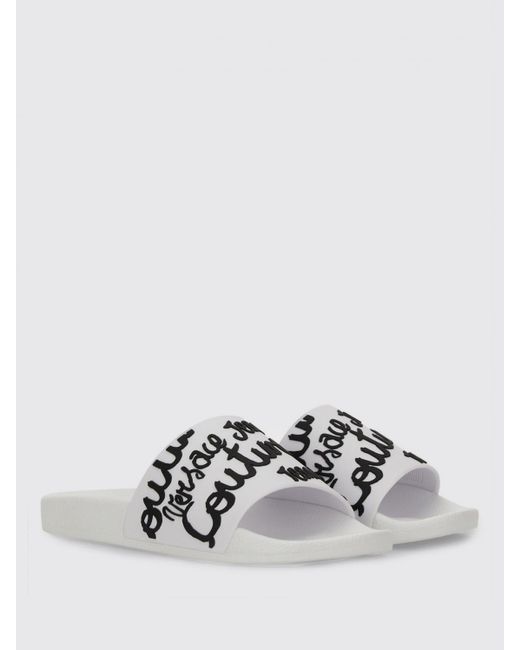 Versace Jeans Couture White Flat Shoes