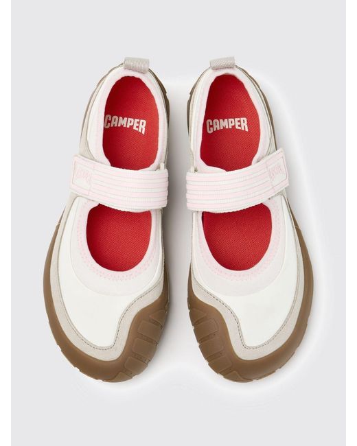Camper White Two-Tone Peu Path+ Mary Jane Flats