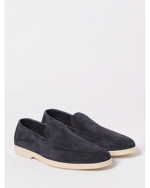 Doucal's Blue Suede Loafers for men
