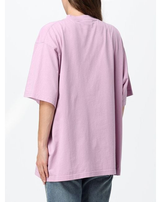 Balenciaga Pink Oversized Graffiti Print Cotton T-Shirt
