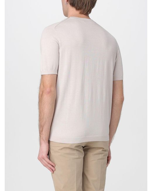 Kangra White Cotton And Silk Crew Neck Knitwear for men