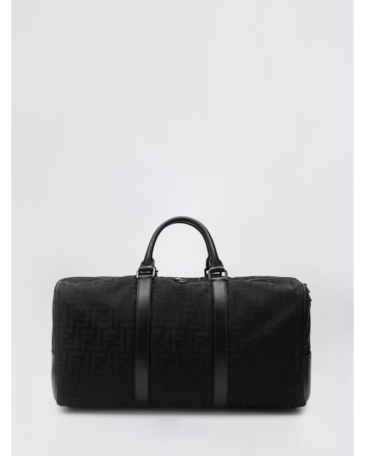 Fendi Black Ff Jacquard Nylon Travel Bag for men