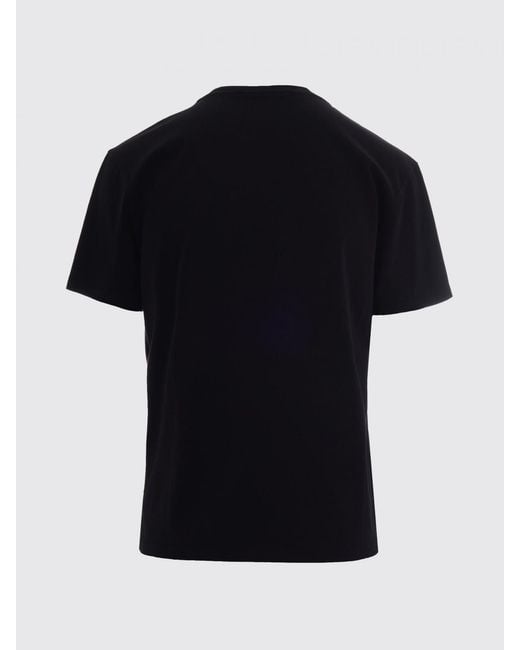 Mc2 Saint Barth Black Crewneck Cotton T-Shirt With Graphic Print And Logo