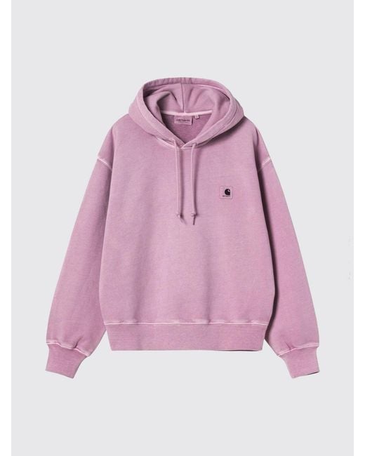 Carhartt Pink Cotton Hoodie With Logo