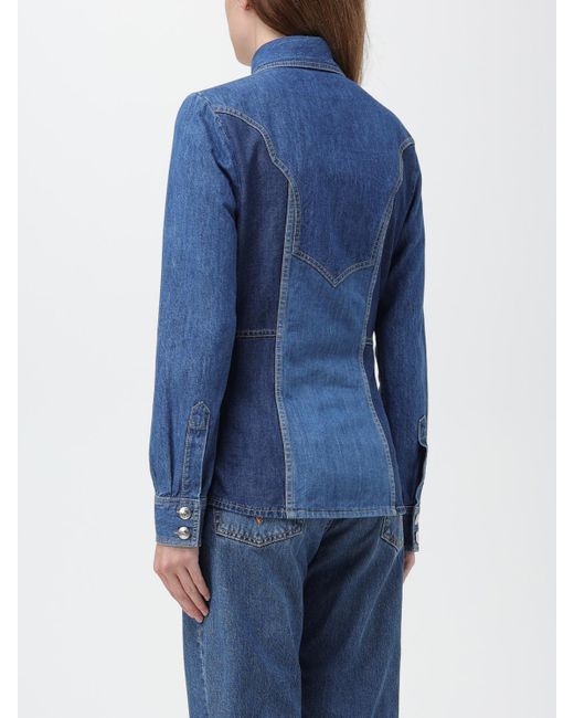 Etro Blue Hemdbluse Damen