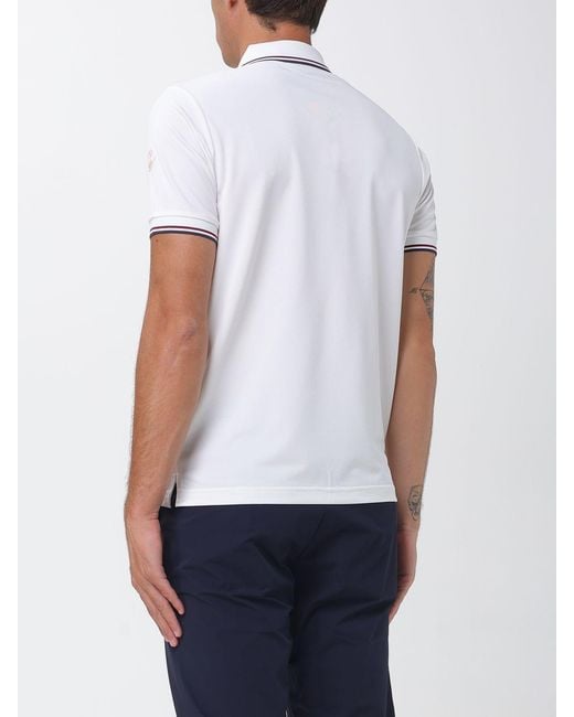 Save The Duck White Short-Sleeved Jersey Polo Shirt With Contrast Logo for men