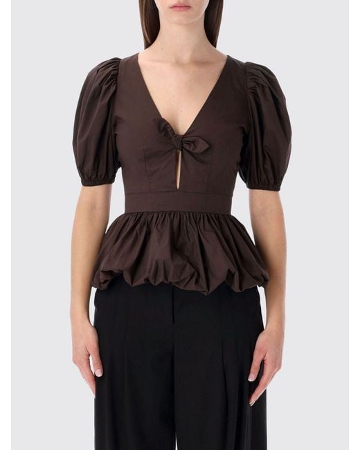 ROTATE BIRGER CHRISTENSEN Black Organic Cotton Top