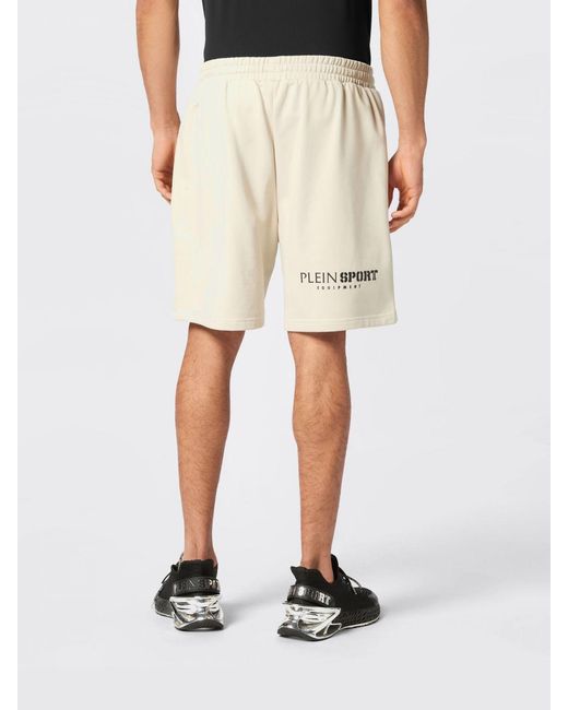 Philipp Plein Natural Technical Stretch Fabric Jogging Shorts for men