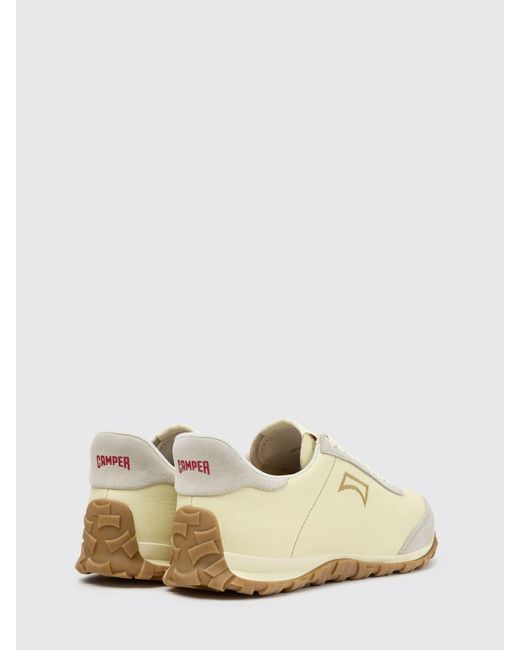 Camper Natural Two-Tone Drift Walk Leather And Suede Trainers With Vibram Sole