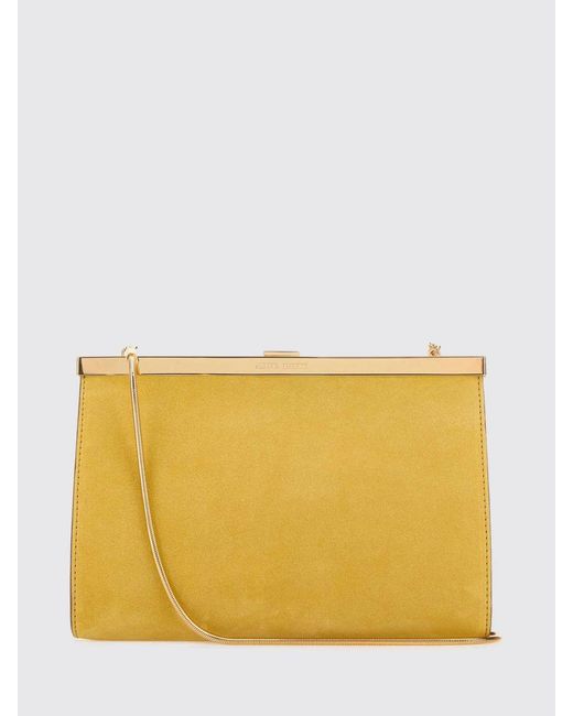 Alberta Ferretti Yellow Suede Clutch