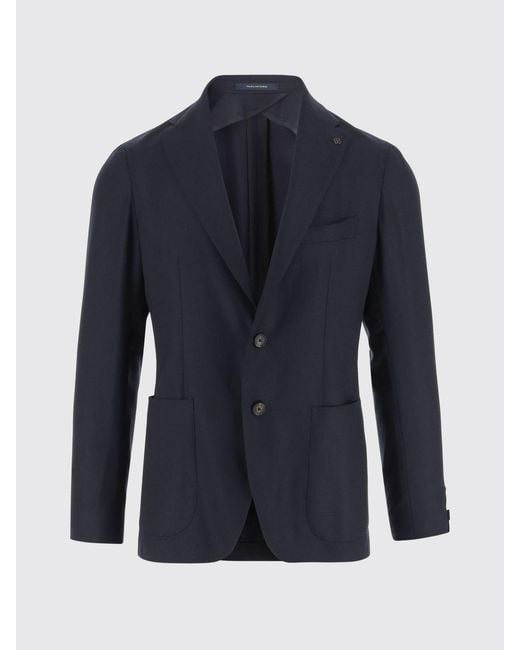 Tagliatore Blue Single Breasted Stretch Virgin Wool Blazer for men