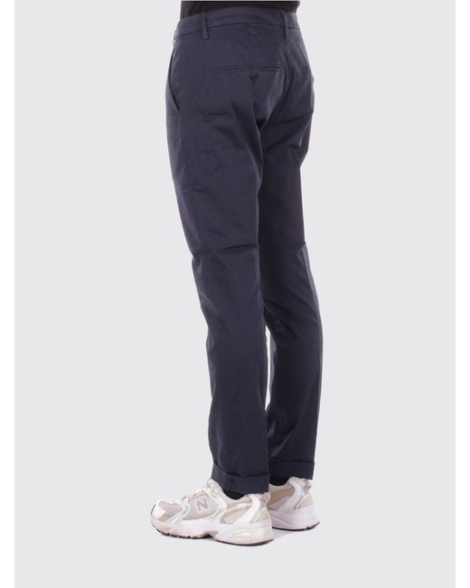 Dondup Blue Cotton Slim Fit Pants for men