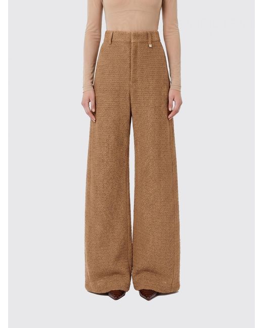 GIUSEPPE DI MORABITO Natural Cotton Blend Wide-Leg Trousers