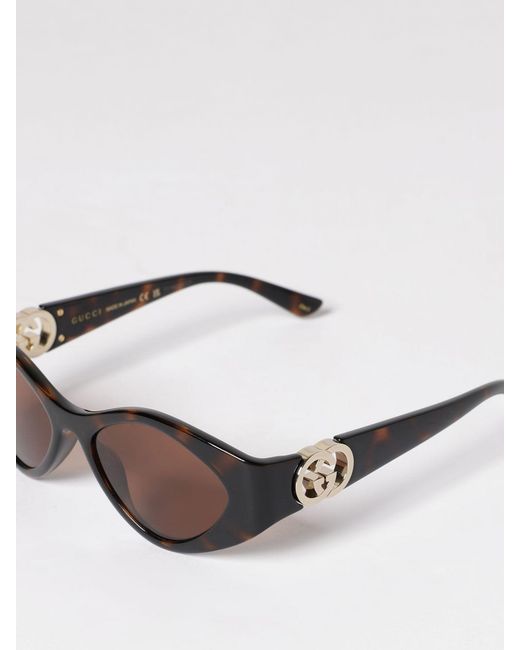 Gucci White Rounded Acetate Sunglasses With Gg Monogram