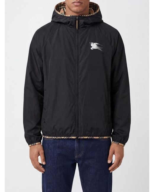 Burberry Black Hooded Windbreaker Jacket for men