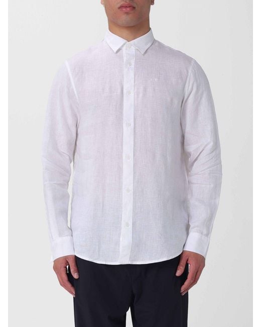 ARMANI EXCHANGE White Linen Basic Shirt for men