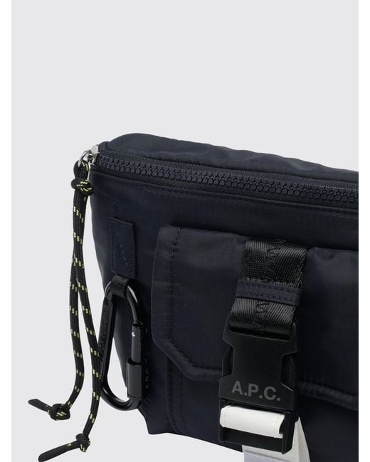 A.P.C. Black Nylon Belt Bag With Applied Logo, Zip Closure And Adjustable Strap for men