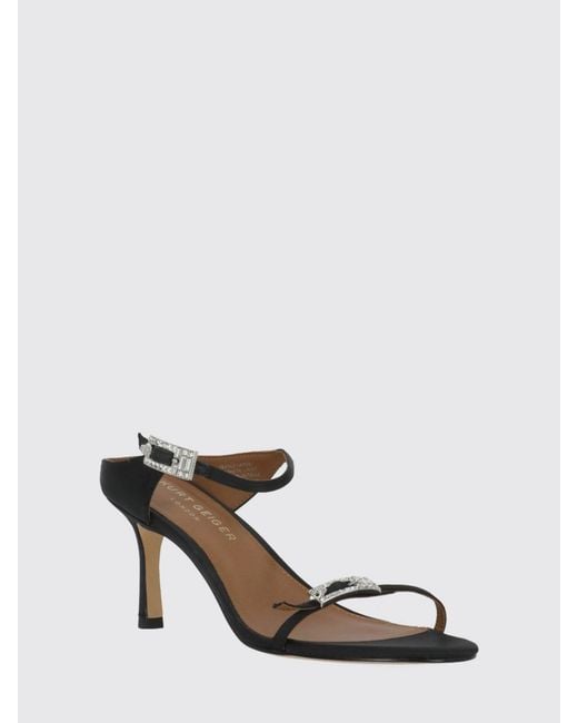 Kurt Geiger White Satin Sandal With Jewel Buckles