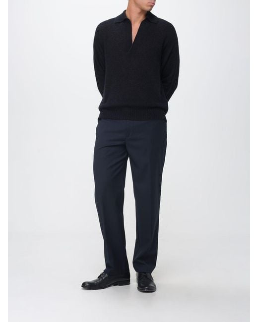 Tom Ford Blue Long-Sleeved Polo for men
