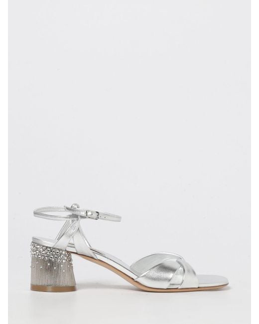 Casadei White Heeled Sandals
