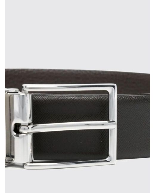 Emporio Armani Gray Leather Belt for men