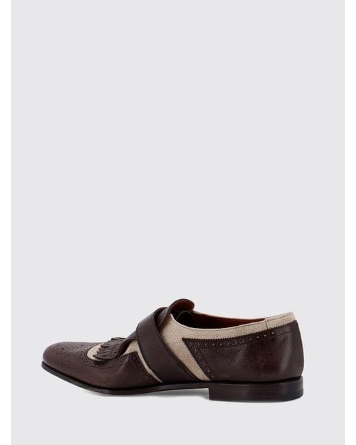 Church's White Bicolor Leather And Canvas Brogue Monk Strap Shoes for men