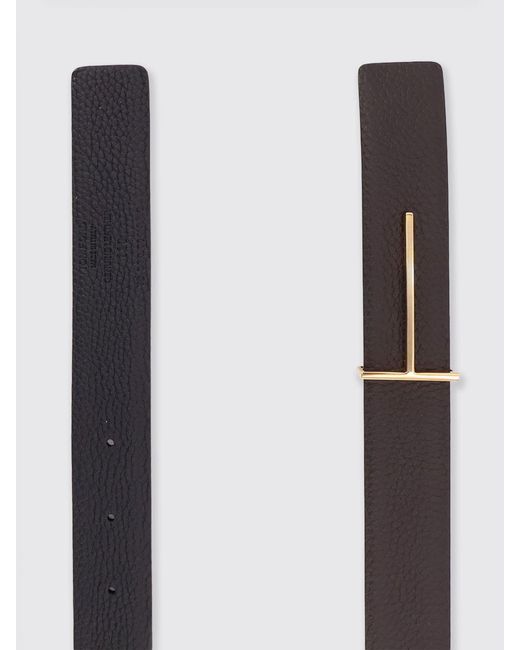 Tom Ford White Hammered Leather Reversible Belt for men
