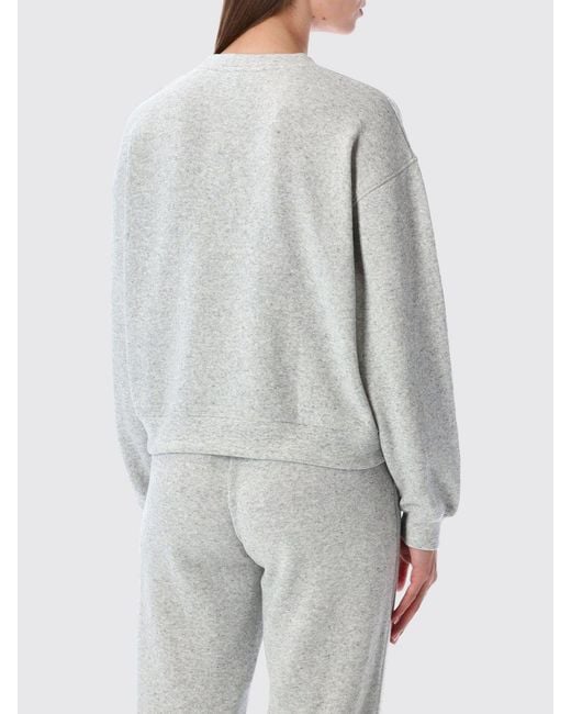 American Vintage Gray Viscose-Blend Crewneck Sweatshirt With Dropped Shoulders